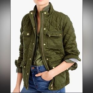 J. Crew Quilted Downtown Field Jacket Olive Green XXS